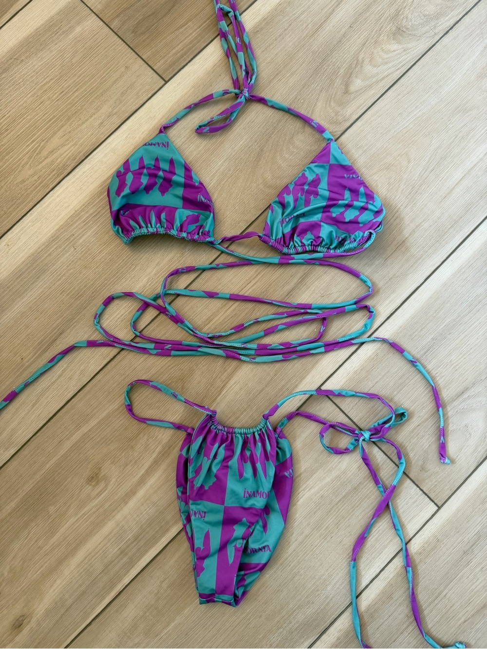 INAMORATA Las Olas Bikini - Mauve Check
